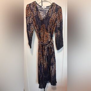 Reiss Esther Coco Leaf Ombré Midi Dress size US2